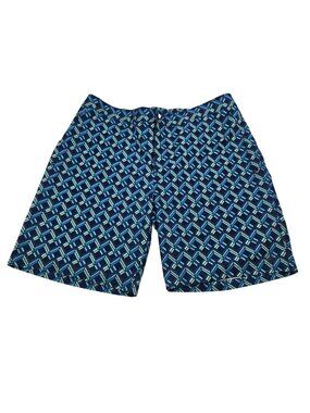 UV Skinz Mens Board Shorts Blue/Multi Chevron Print Size 2XL Pockets